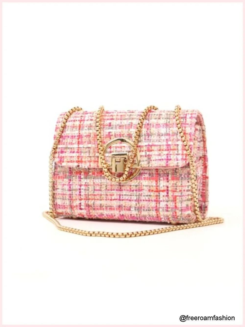 Tweed Small Shoulder Bag Handbag Purse Quilted Crossbody Evening Clutch